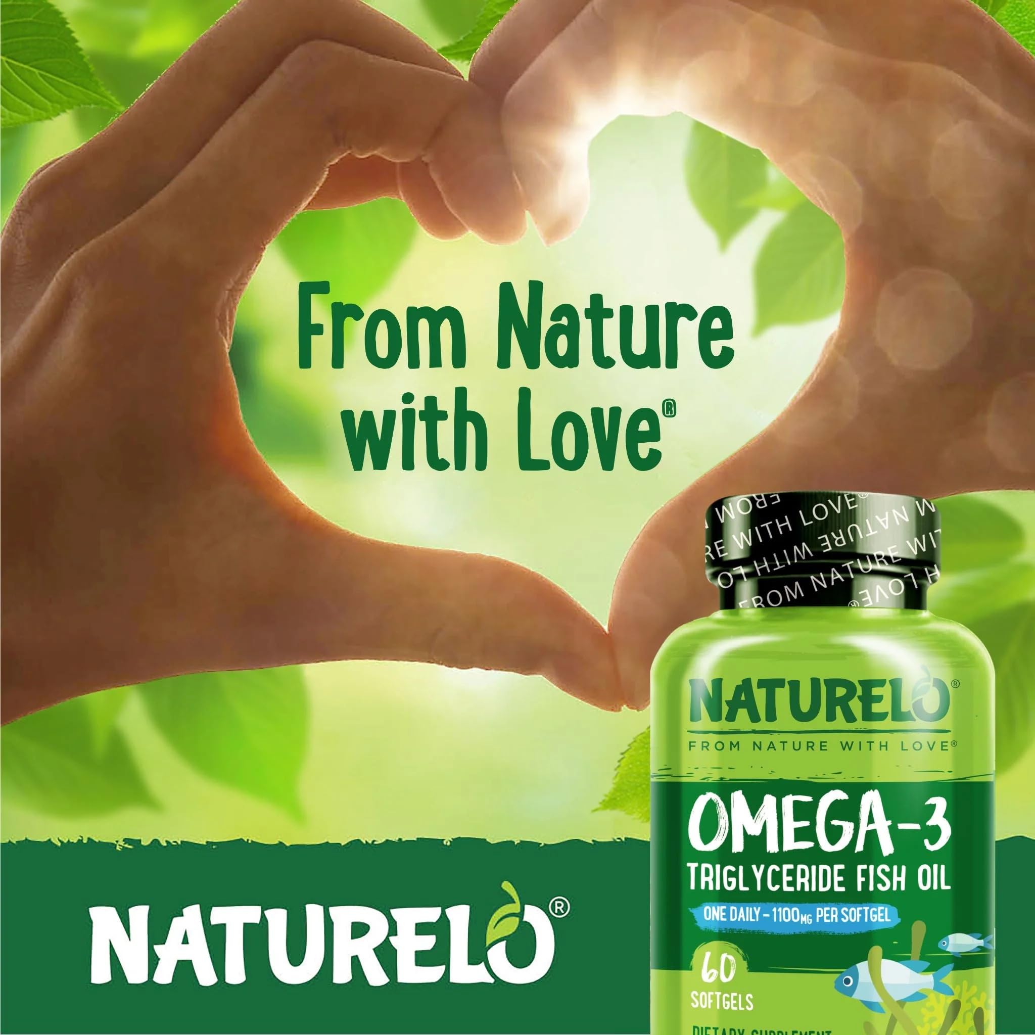 Two-month supply of omega-3 fish oil (60 softgels)