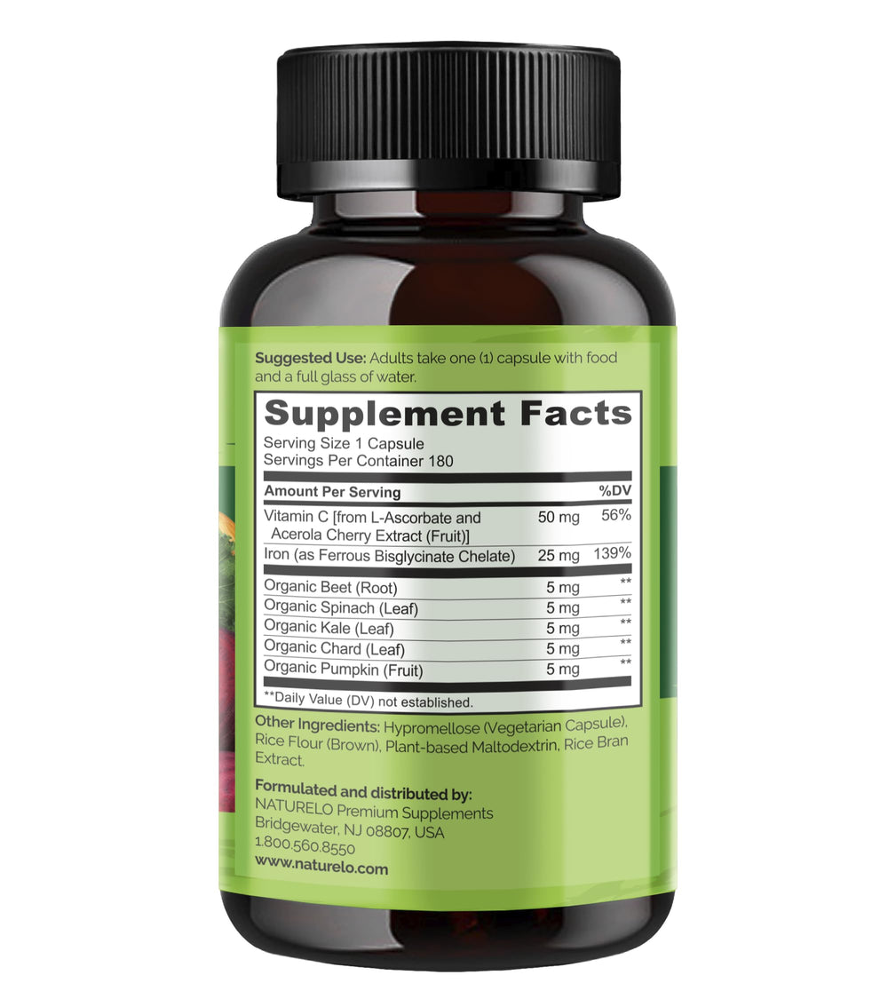 Vegan-friendly iron supplement suitable for men and women