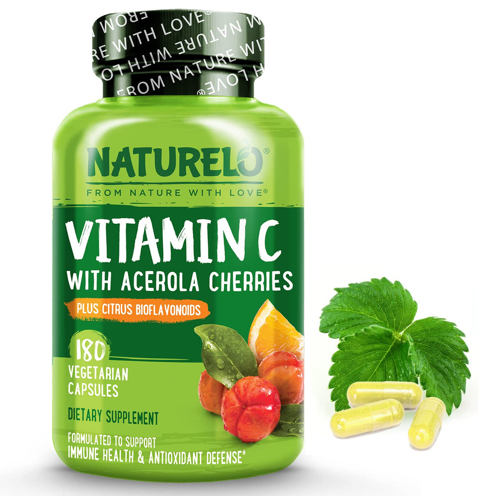 Bottle of NATURELO Vitamin C with Acerola Cherry and Citrus Bioflavonoids