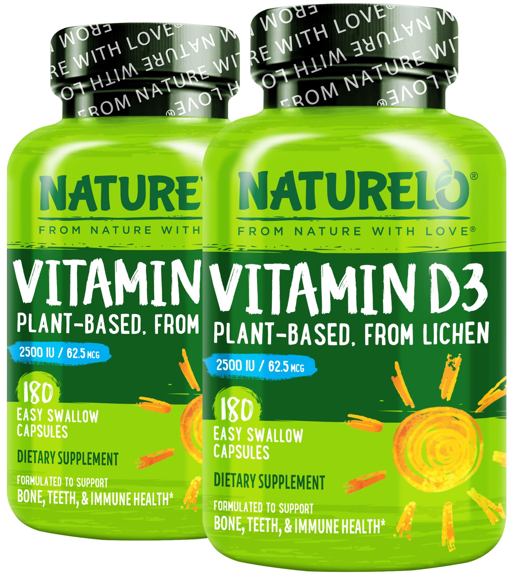 NATURELO Vitamin D3 2500 IU plant-based from lichen