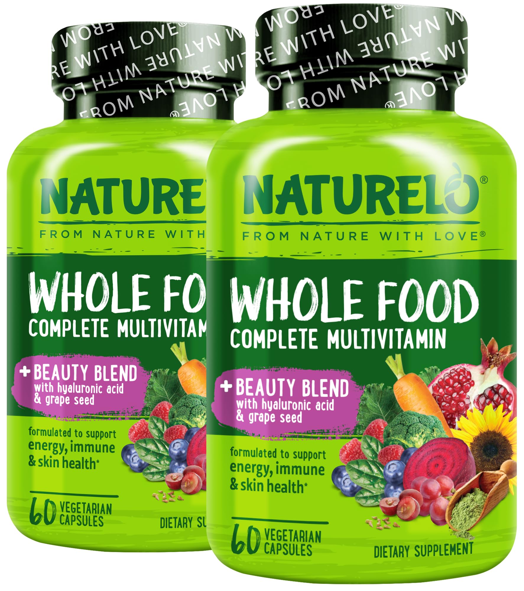 NATURELO Beauty Blend multivitamin bottle with label