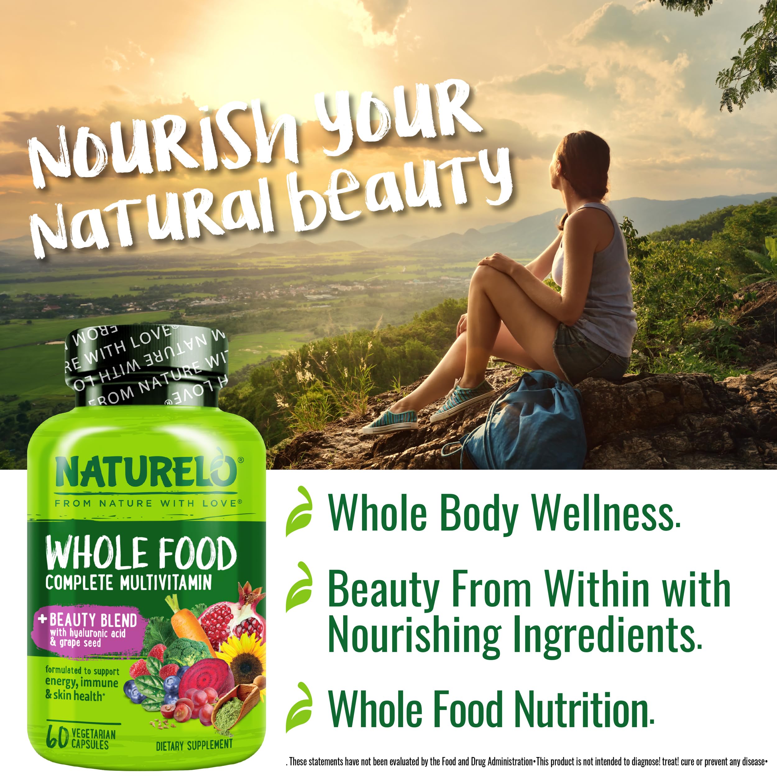 Organic fruits and vegetables used in the multivitamin blend (beets, carrots, blueberries, kale)