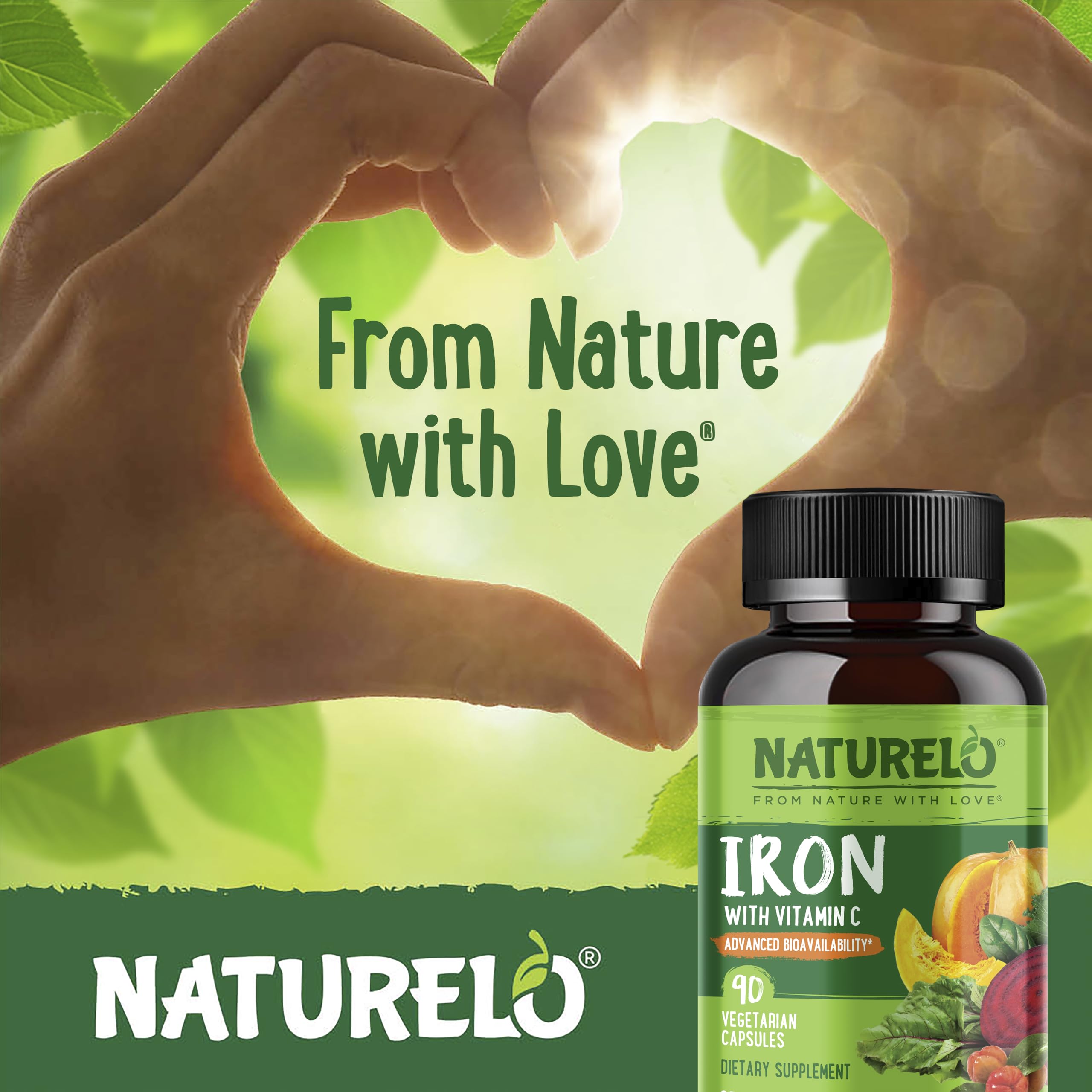 Whole-food organic ingredients blended for iron supplement