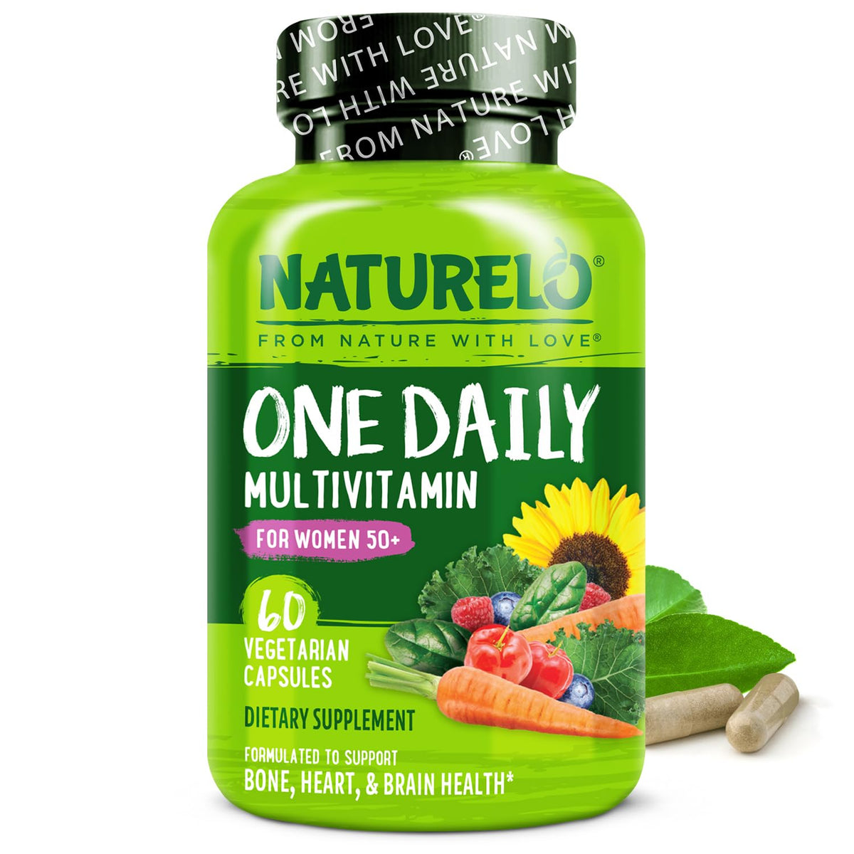 NATURELO Women 50+ Iron Free multivitamin bottle