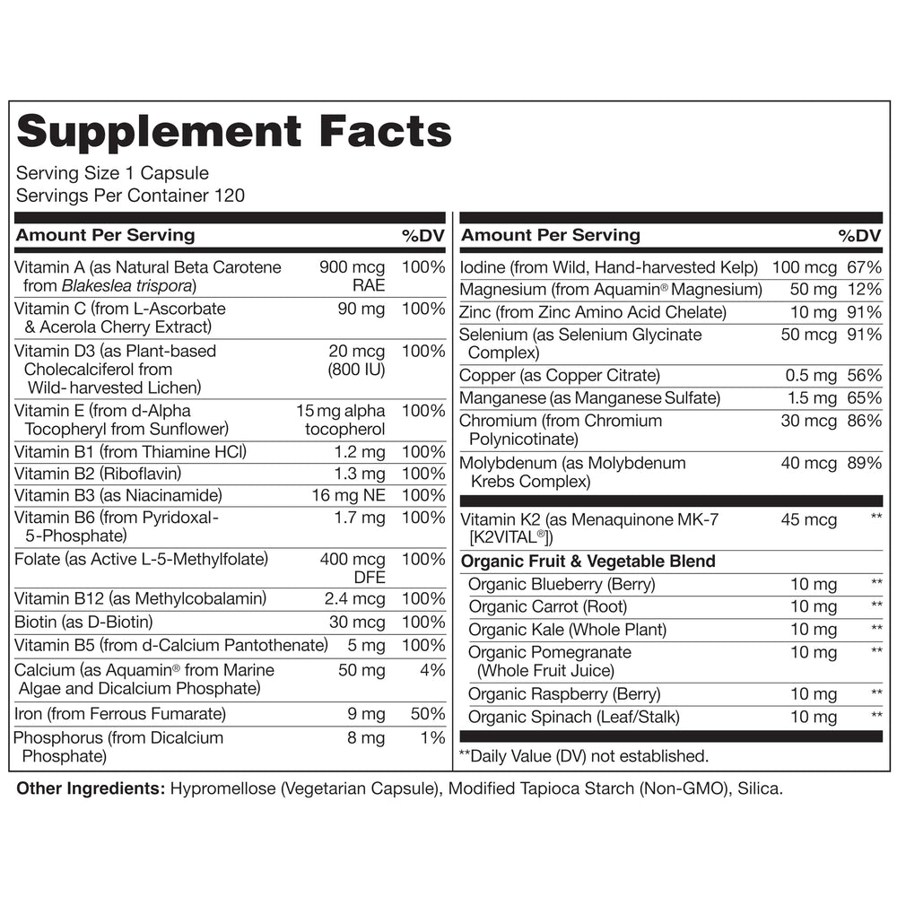 Label highlighting B vitamins including methylcobalamin B12 and P-5-P