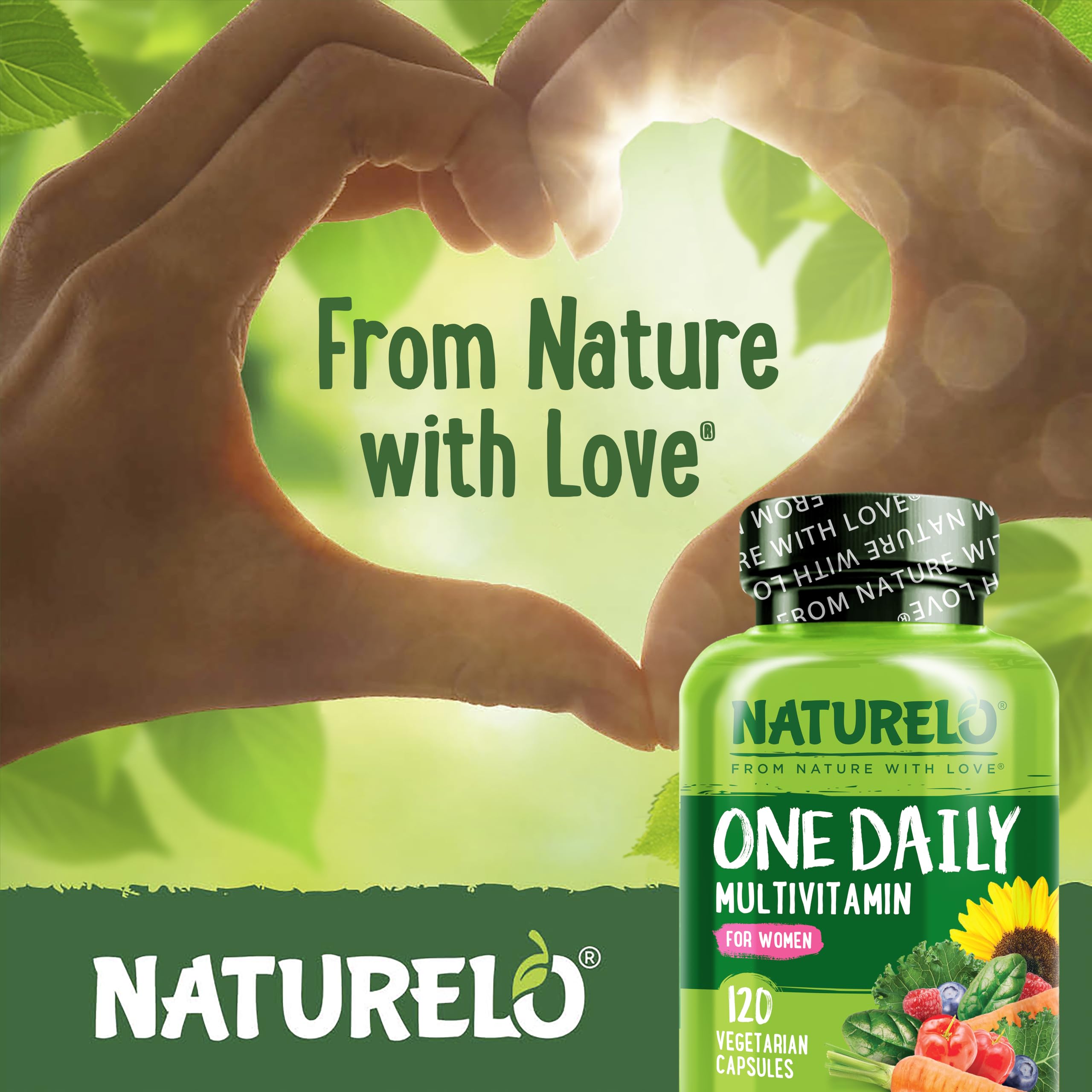 Non-GMO claim and vegan certification on bottle