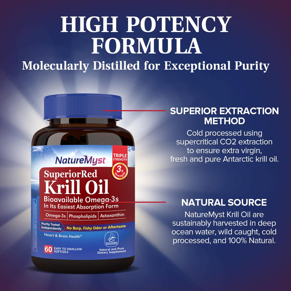 Made in the USA label on NatureMyst Krill Oil bottle