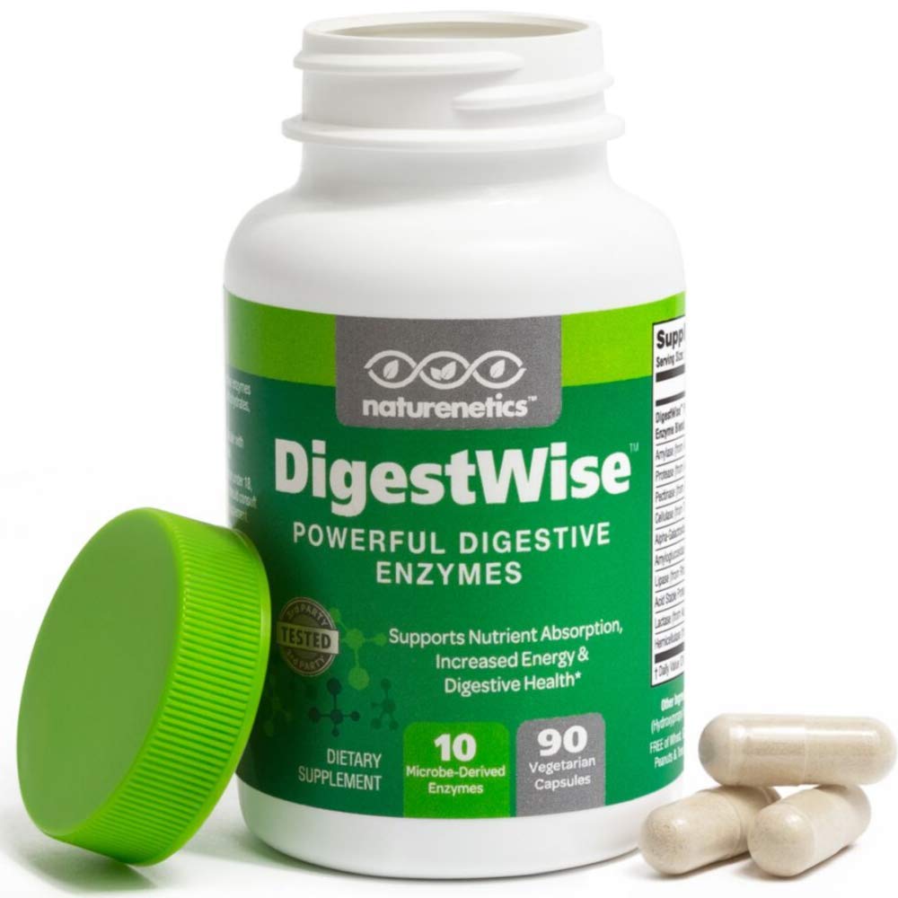 Naturenetics DigestWise digestive enzyme bottle - front view
