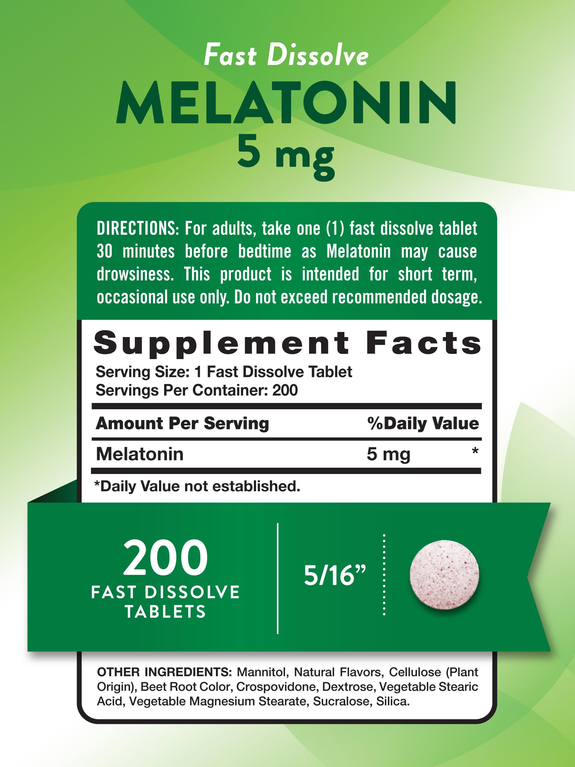 Box of Nature's Truth Melatonin 5 mg fast-dissolve tablets, 200-count