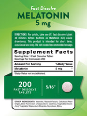 Box of Nature's Truth Melatonin 5 mg fast-dissolve tablets, 200-count