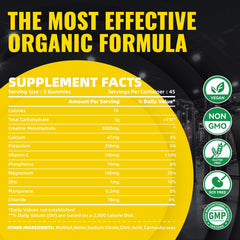 Creatine gummies ingredients panel