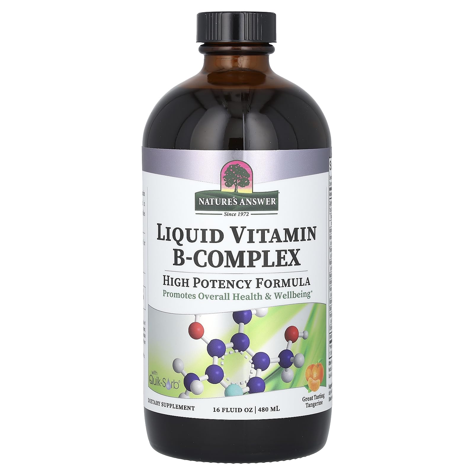 Nature’s Answer Liquid Vitamin B-Complex Tangerine flavor bottle 16oz - hero image