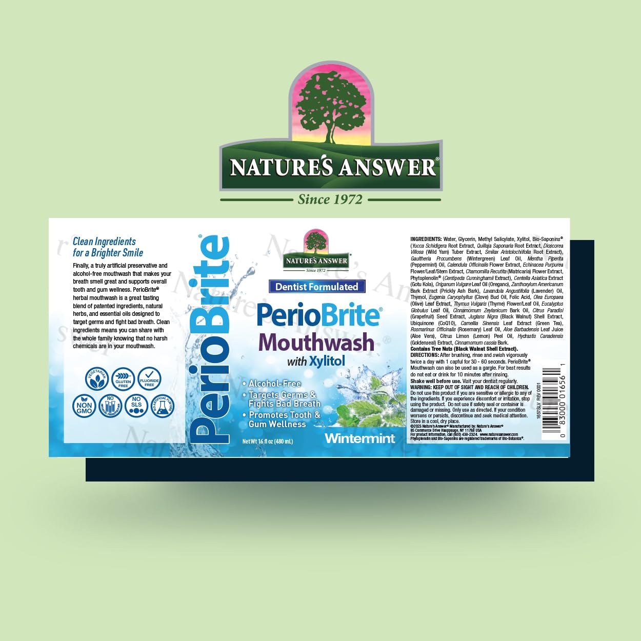 Nature's Answer PerioBrite Wintermint 2 pack back view