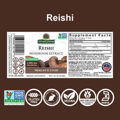 Nature's Answer Reishi bottle back with supplement facts