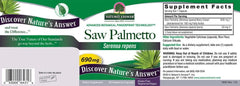 Packaging for Nature's Answer Saw Palmetto 690mg 120-cap capsules