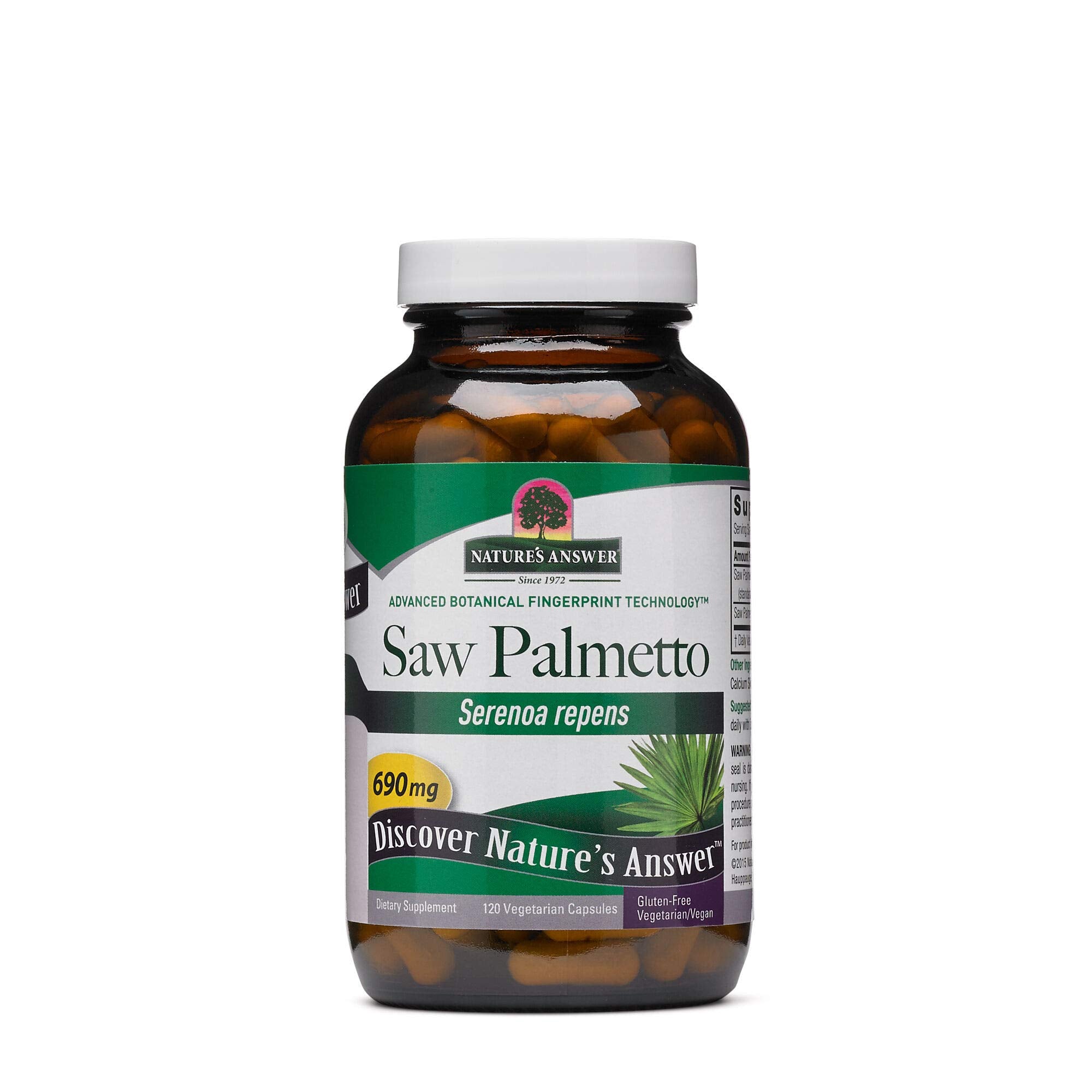 Nature's Answer Saw Palmetto 690mg 120-cap bottle – front view