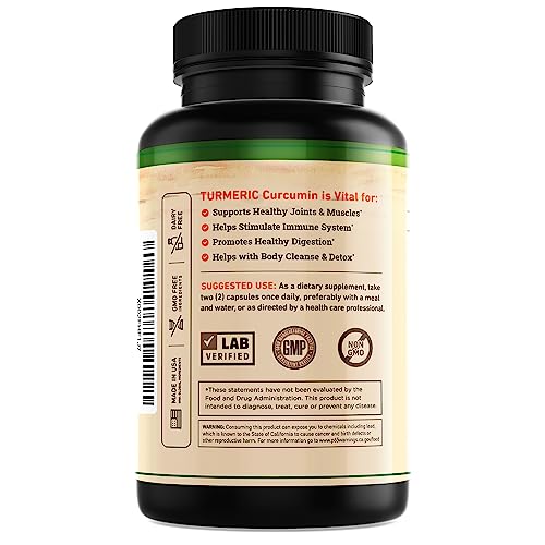 Turmeric and Ginger ingredients list on label