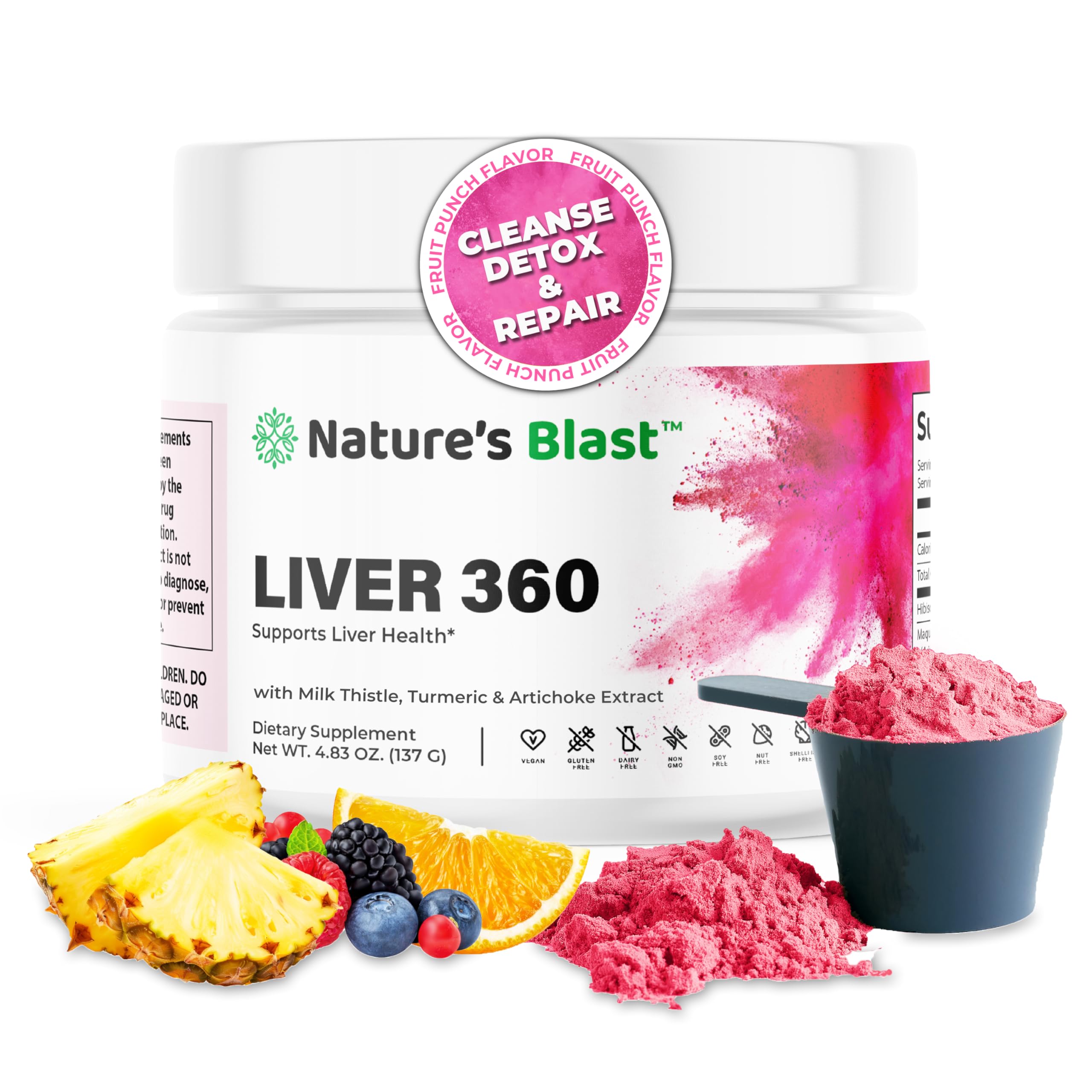 NATURES BLAST Liver 360 Fruit Punch powder packshot front