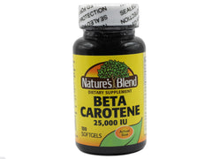 Nature's Blend Beta Carotene 25,000 IU 100 Softgels bottle