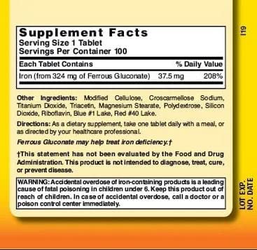 Pack of 3 Nature's Blend Ferrous Gluconate bottles