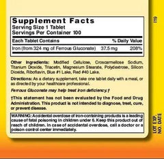 Pack of 3 Nature's Blend Ferrous Gluconate bottles