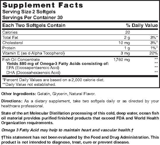 Nature's Blend Fish Oil 1760 mg Omega-3 Softgels bottle with capsules