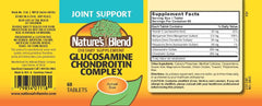 Close-up of Nature's Blend Glucosamine Chondroitin Complex Tablets bottle