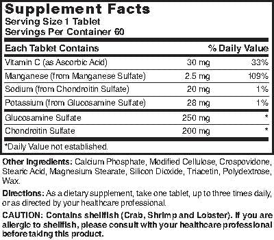Nature's Blend Glucosamine Chondroitin Complex Tablets bottle with tablets visible