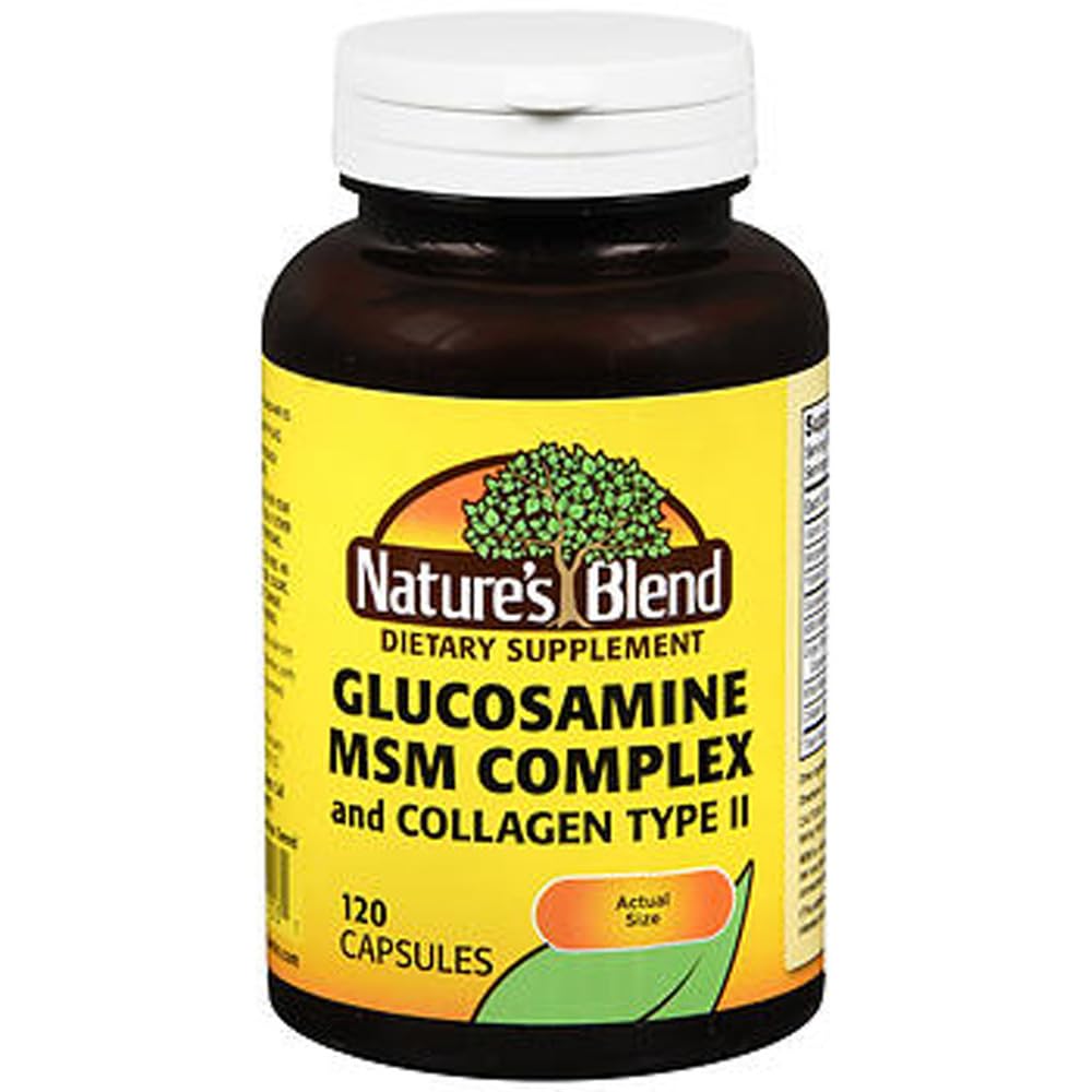 Nature's Blend Glucosamine MSM Complex with Collagen Type II bottle front