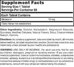 Nature's Blend Melatonin 10mg 60 tablets packaging and bottle