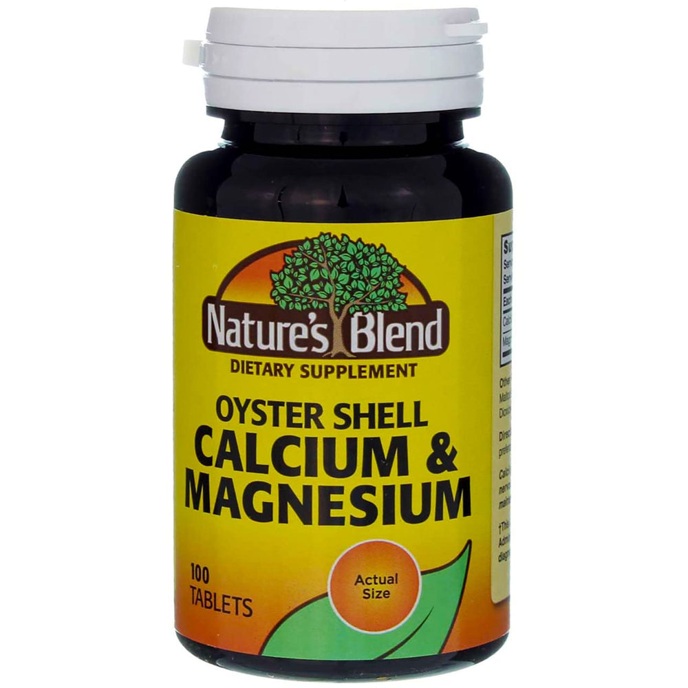 Nature's Blend Oyster Shell Calcium & Magnesium 100 Tabs bottle front