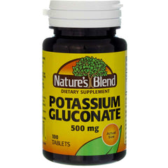 Nature's Blend Potassium Gluconate 500 mg bottle label