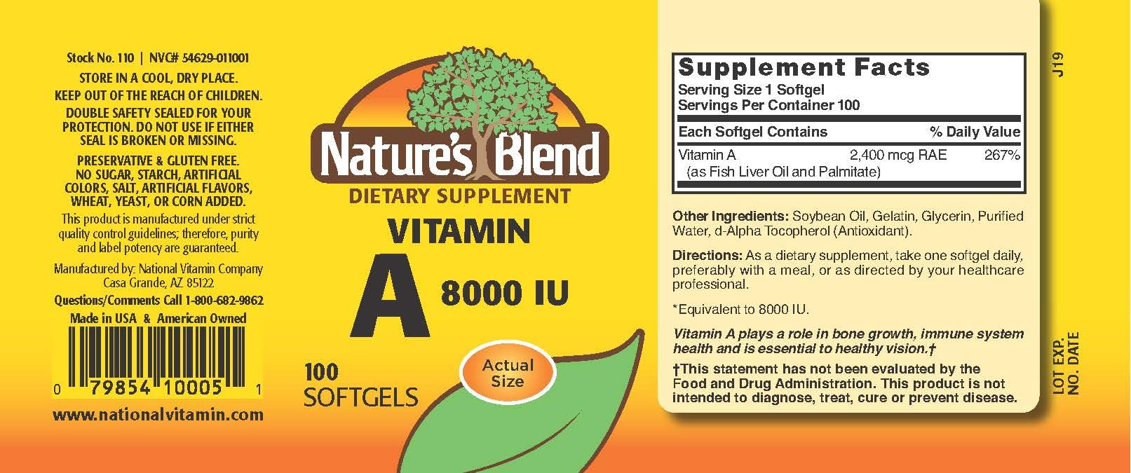 Close-up of Vitamin A softgels emphasizing eye health