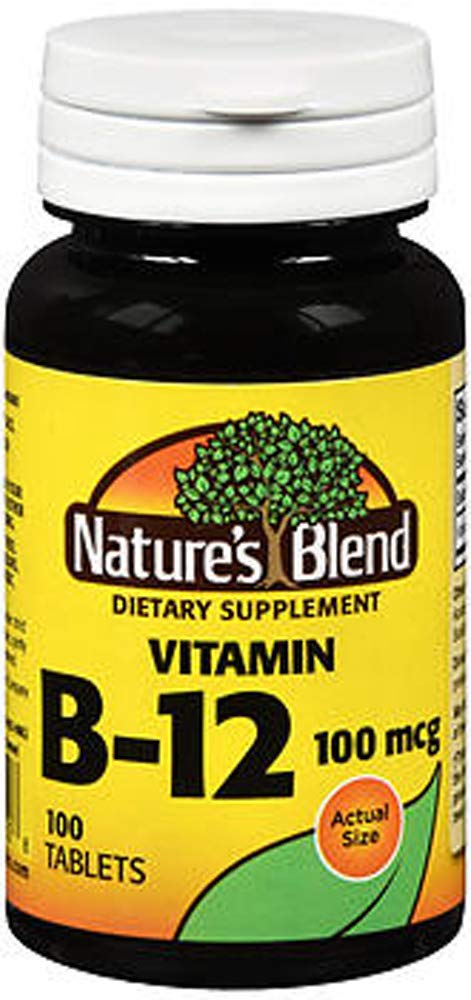 Nature's Blend Vitamin B12 100 mcg Tablets - 100 ct Pack of 2