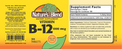 Nature’s Blend Vitamin B-12 1000 mcg bottle label