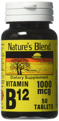 Nature's Blend Vitamin B12 Tablets bottle label 1000 mcg