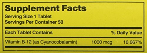 Front packaging of Nature's Blend Vitamin B12 Tablets 1000 mcg