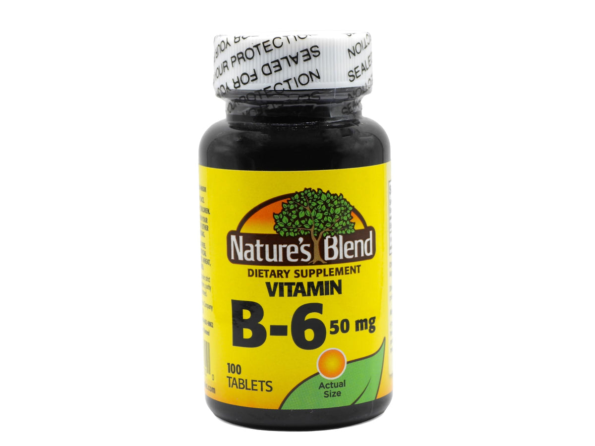 Nature's Blend Vitamin B-6 50mg bottle front view