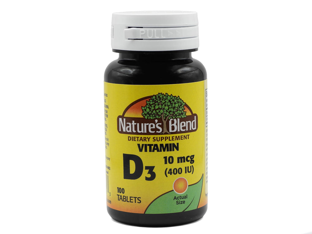 Nature's Blend Vitamin D 400 IU bottle with label - front view