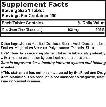 Close-up of Nature's Blend Zinc Gluconate bottle and packaging
