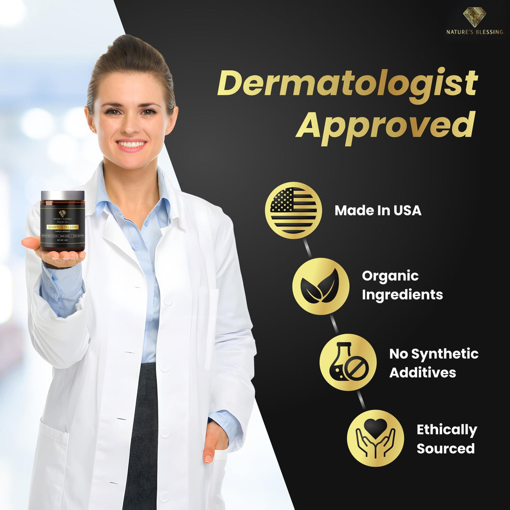 Cream texture close-up showing rich collagen-boosting beef tallow formula