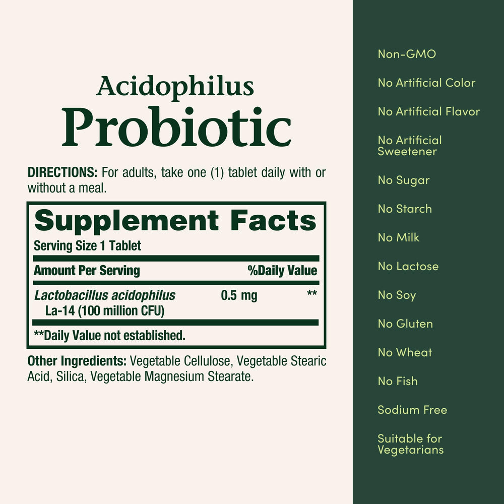 Close-up of Nature's Bounty probiotic tablet dispensing
