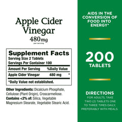 Close-up of two 480 mg Apple Cider Vinegar tablets