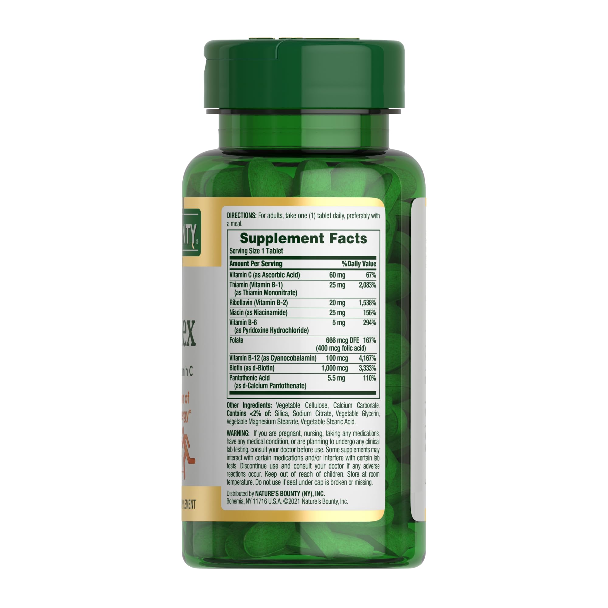 Close-up of individual B-Complex tablets