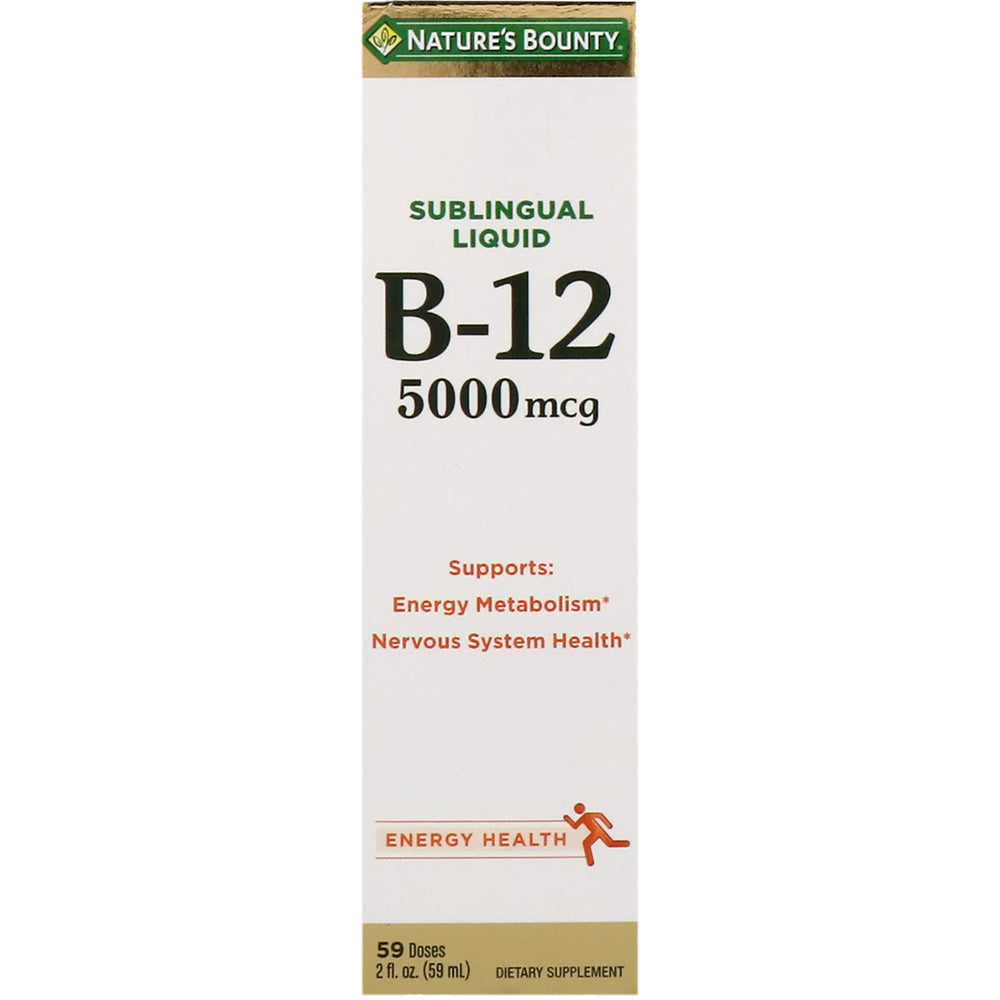 Nature's Bounty Super Strength B-12 5000mcg bottle, 2 oz, pack of 2