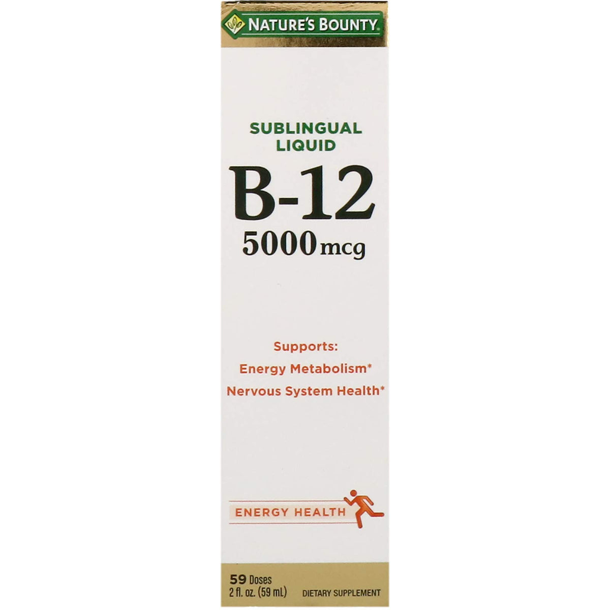 Nature's Bounty Super Strength B-12 5000mcg bottle, 2 oz, pack of 2