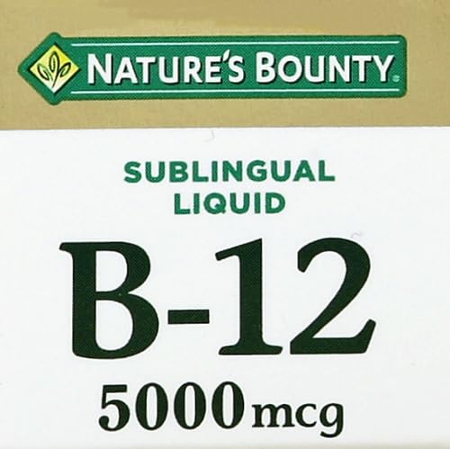 Nature's Bounty B12 berry flavor bottle on kitchen counter