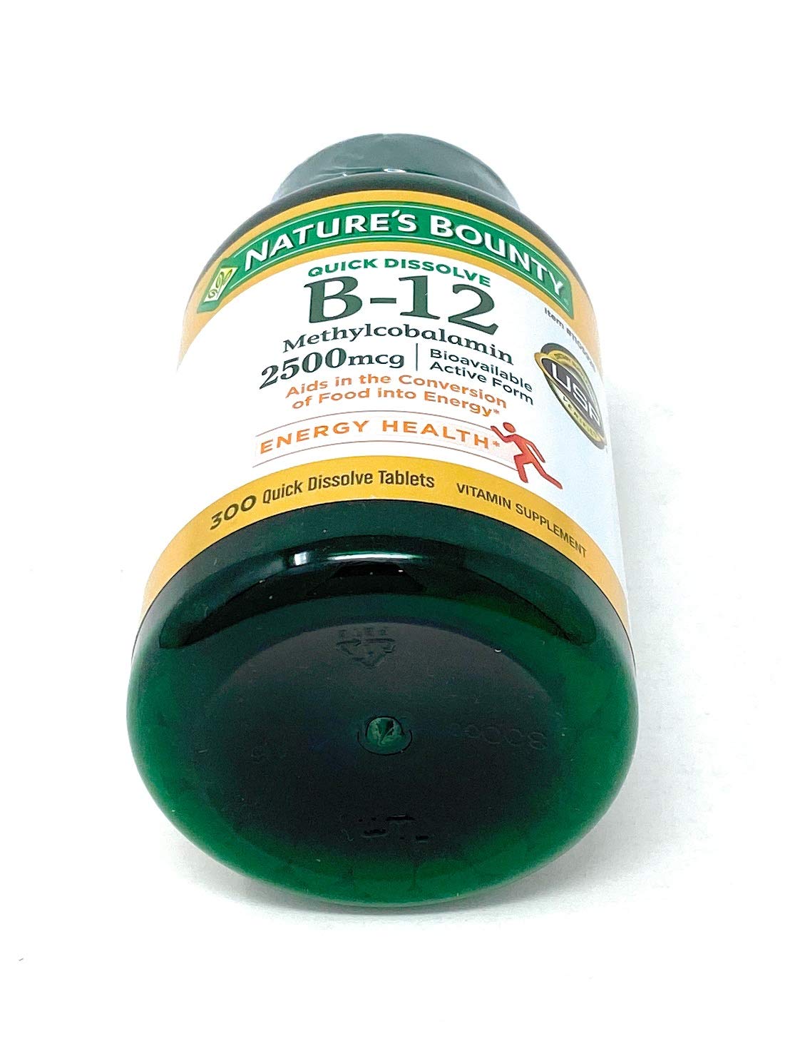 Front view of Nature's Bounty bottle highlights a 300-count supply.