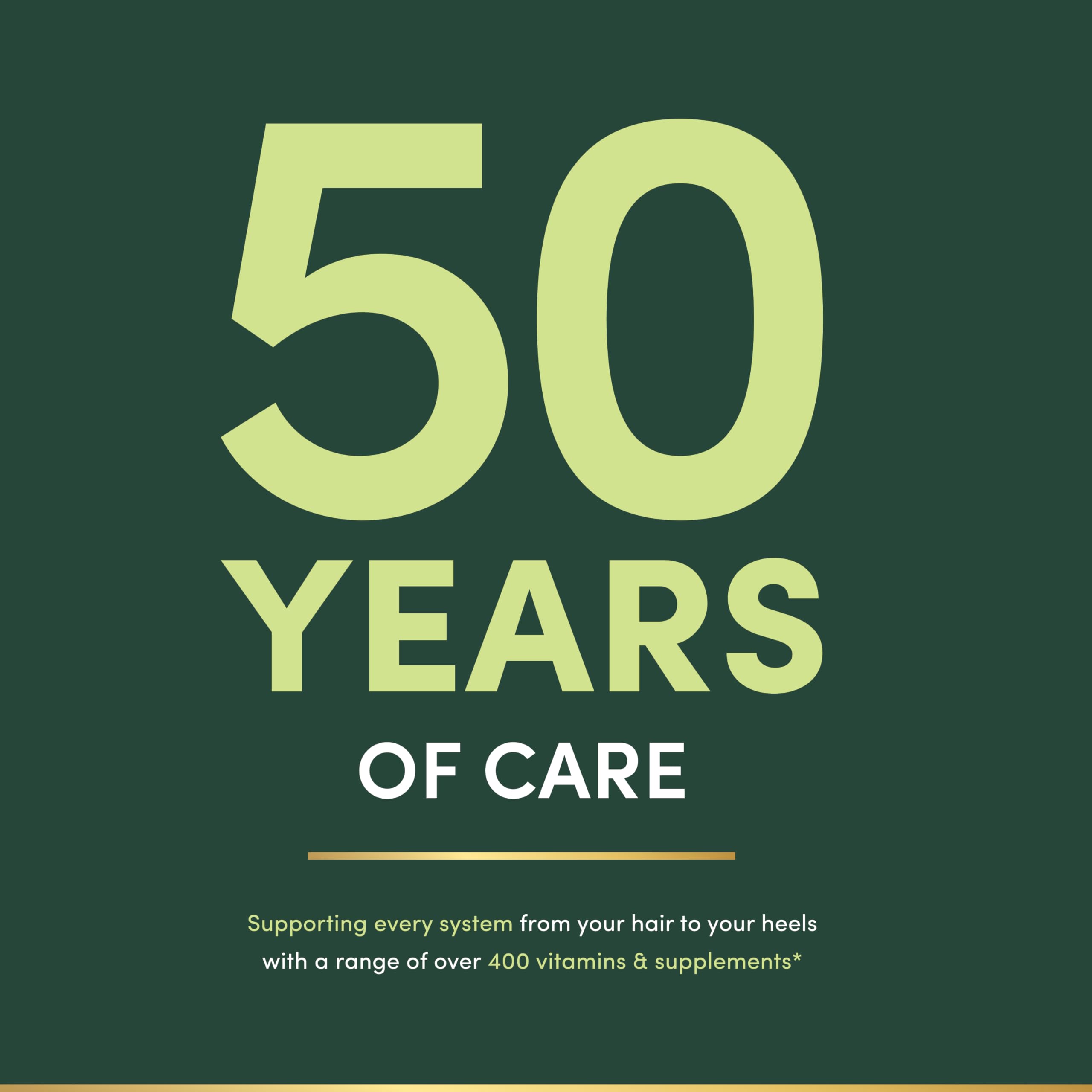 Nature's Bounty brand highlighting 50 years of quality and science