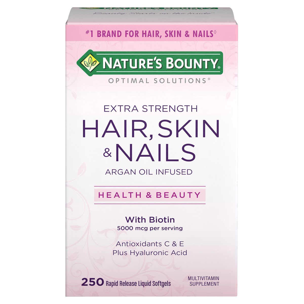 Nature's Bounty Biotin 5000 mcg bottle – Hair, Skin & Nails 250-coated tablets